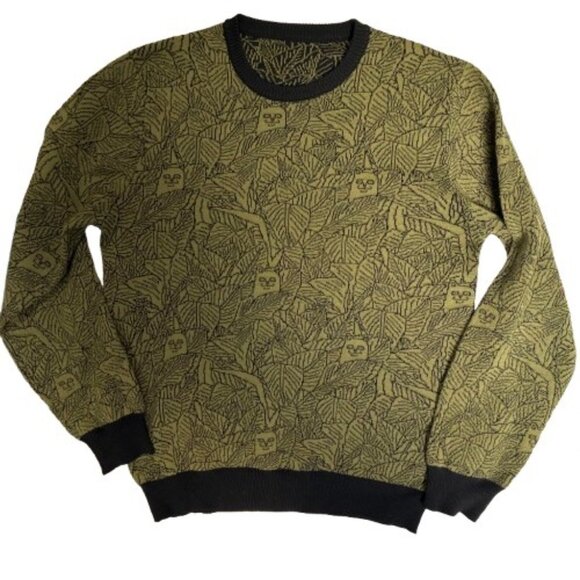 Ripndip Frida Jungle Knit Military Green Cat Sweater Mens Size M Eclectic - Picture 1 of 7